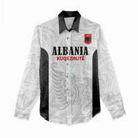 Custom Albania Football Pride Women Casual Shirt Kuqezinjte Eagle White Version - Wonder Print Shop