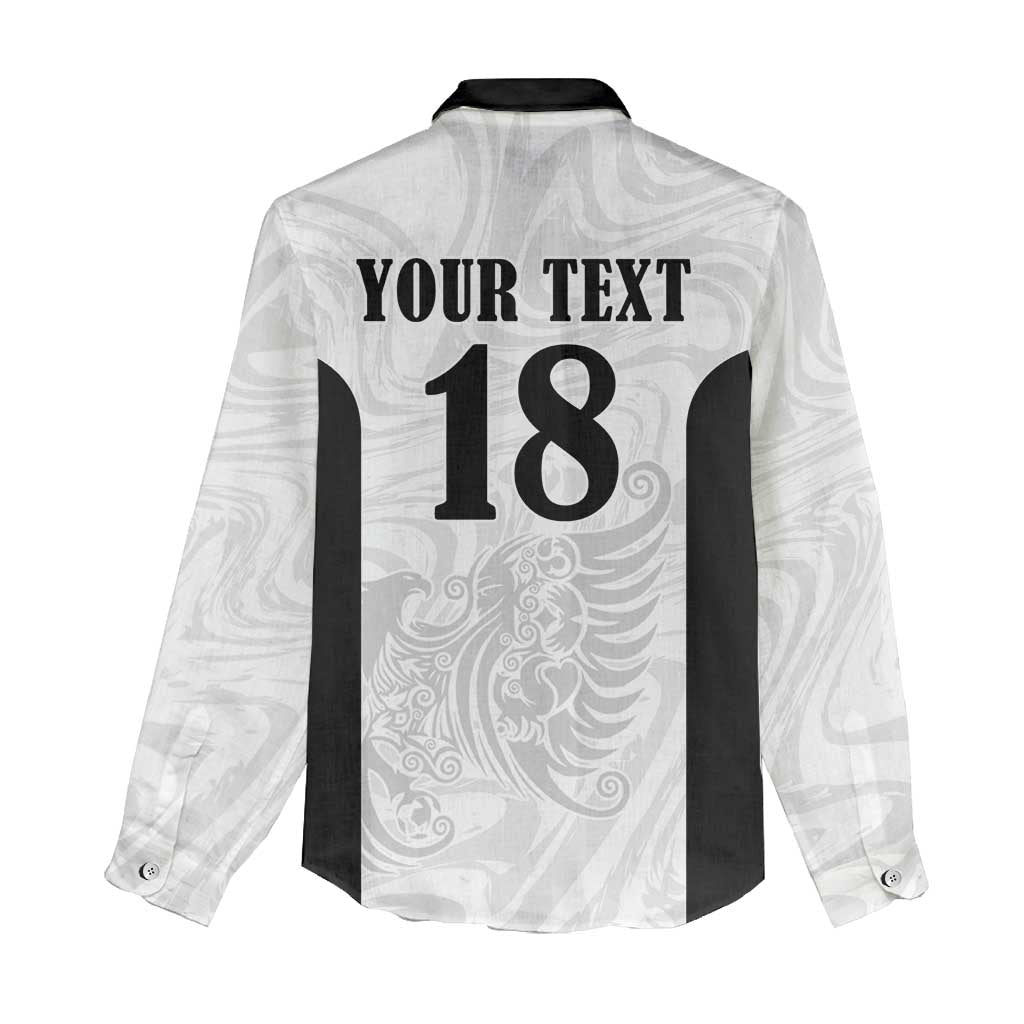 Custom Albania Football Pride Women Casual Shirt Kuqezinjte Eagle White Version - Wonder Print Shop