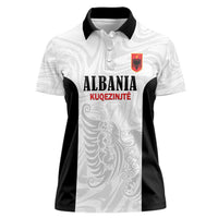 Custom Albania Football Pride Women Polo Shirt Kuqezinjte Eagle White Version - Wonder Print Shop