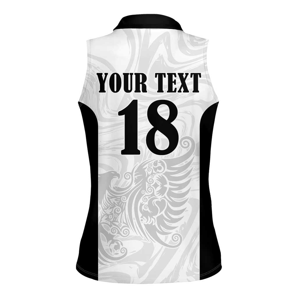Custom Albania Football Pride Women Sleeveless Polo Shirt Kuqezinjte Eagle White Version - Wonder Print Shop