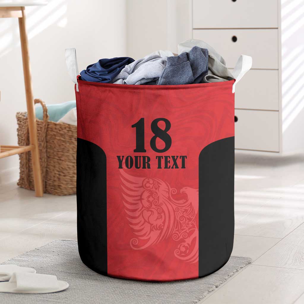 Custom Albania Football Pride Laundry Basket Kuqezinjte Eagle Red Version - Wonder Print Shop