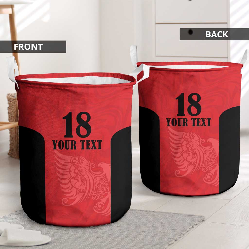 Custom Albania Football Pride Laundry Basket Kuqezinjte Eagle Red Version - Wonder Print Shop