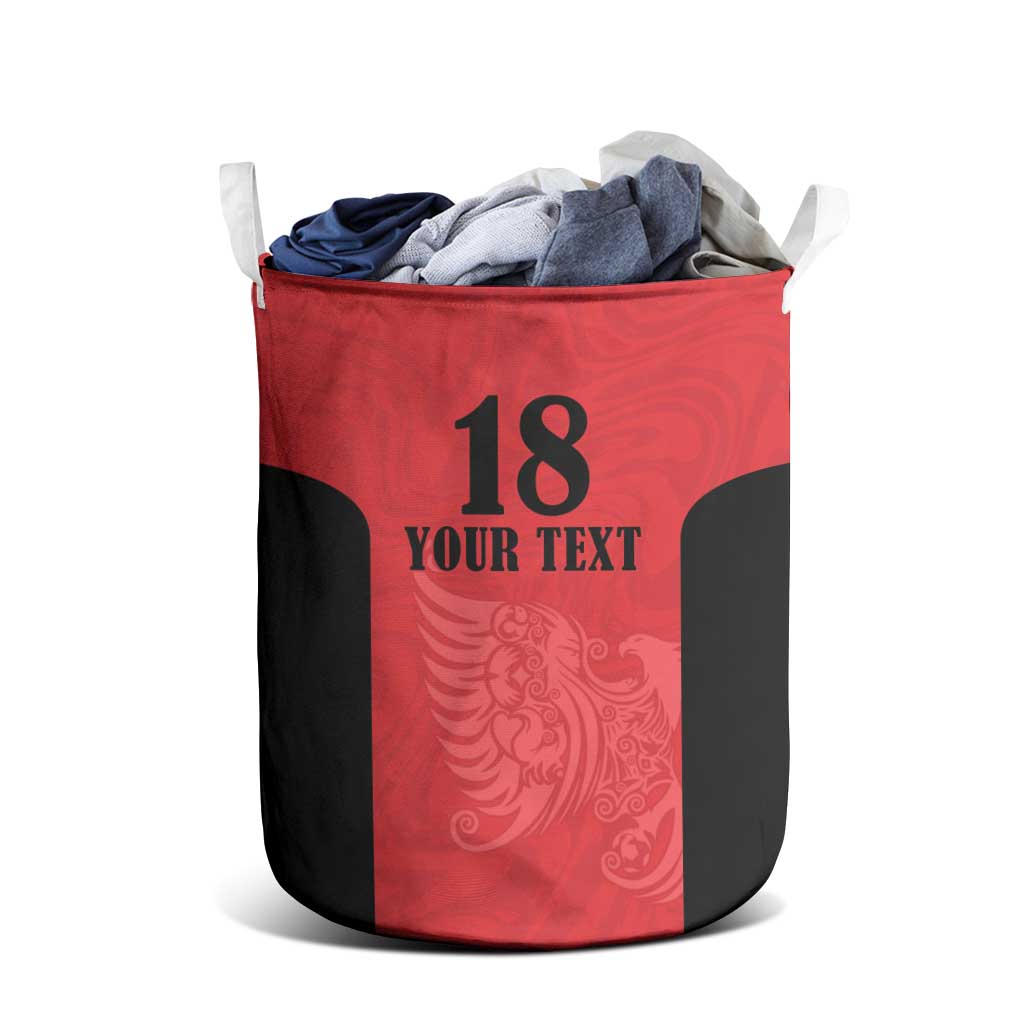 Custom Albania Football Pride Laundry Basket Kuqezinjte Eagle Red Version - Wonder Print Shop