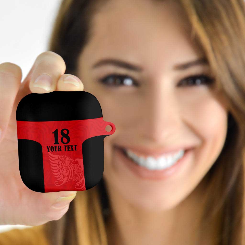 Custom Albania Football Pride AirPods Case Kuqezinjte Eagle Red Version - Wonder Print Shop