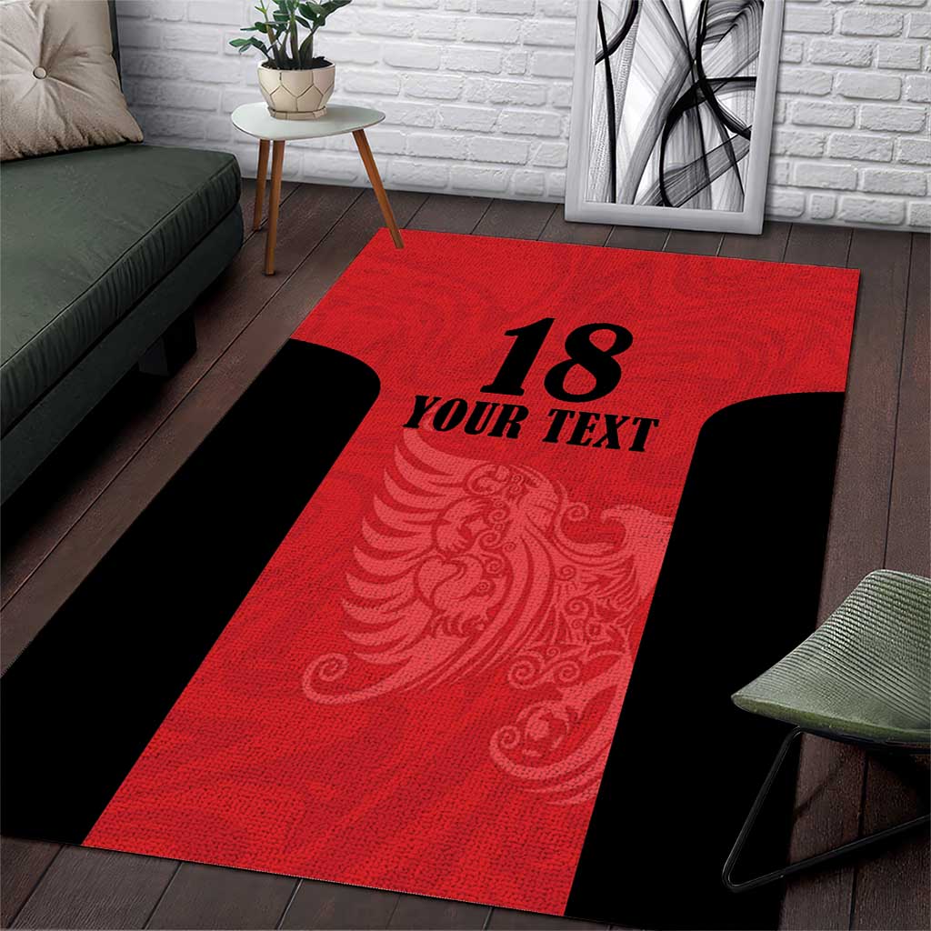 Custom Albania Football Pride Area Rug Kuqezinjte Eagle Red Version - Wonder Print Shop