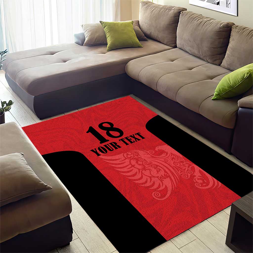 Custom Albania Football Pride Area Rug Kuqezinjte Eagle Red Version - Wonder Print Shop