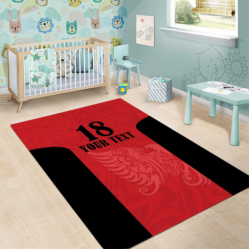 Custom Albania Football Pride Area Rug Kuqezinjte Eagle Red Version - Wonder Print Shop