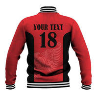 Custom Albania Football Pride Baseball Jacket Kuqezinjte Eagle Red Version - Wonder Print Shop