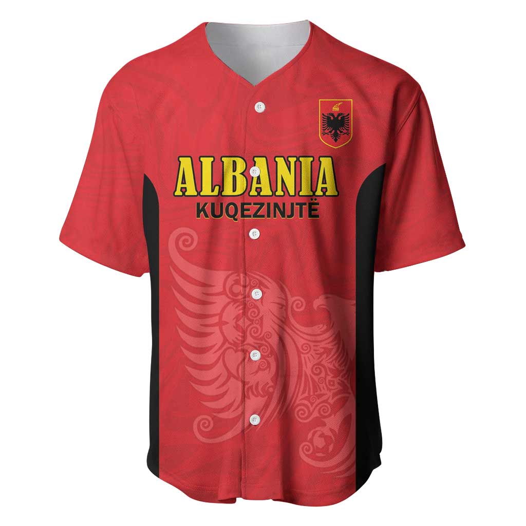 Custom Albania Football Pride Baseball Jersey Kuqezinjte Eagle Red Version - Wonder Print Shop