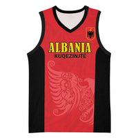 Custom Albania Football Pride Basketball Jersey Kuqezinjte Eagle Red Version - Wonder Print Shop