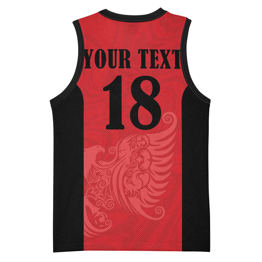 Custom Albania Football Pride Basketball Jersey Kuqezinjte Eagle Red Version - Wonder Print Shop