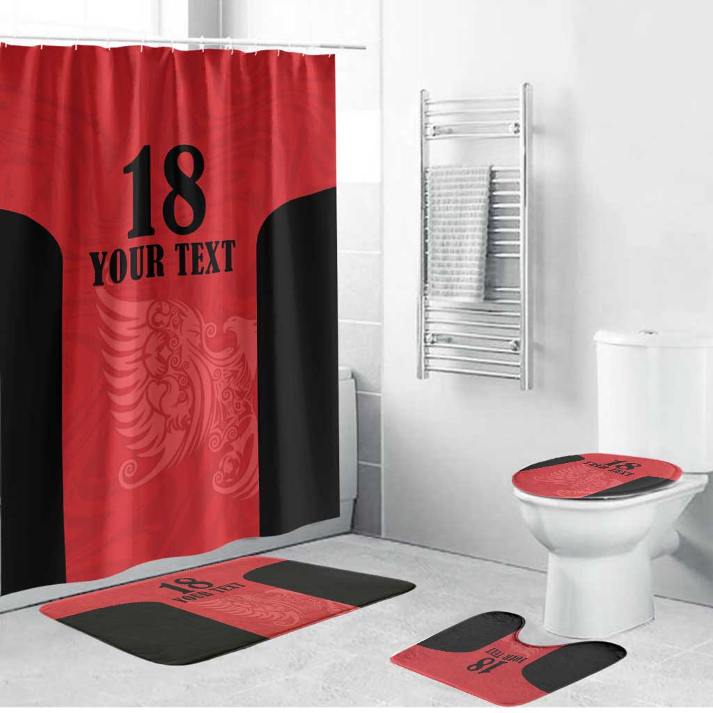 Custom Albania Football Pride Bathroom Set Kuqezinjte Eagle Red Version - Wonder Print Shop
