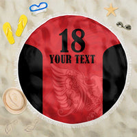 Custom Albania Football Pride Beach Blanket Kuqezinjte Eagle Red Version - Wonder Print Shop