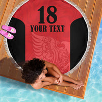 Custom Albania Football Pride Beach Blanket Kuqezinjte Eagle Red Version - Wonder Print Shop