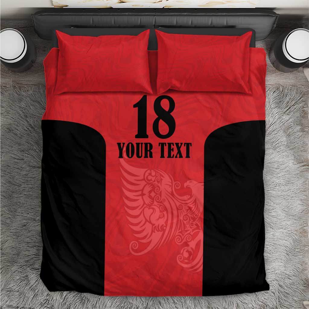 Custom Albania Football Pride Bedding Set Kuqezinjte Eagle Red Version - Wonder Print Shop