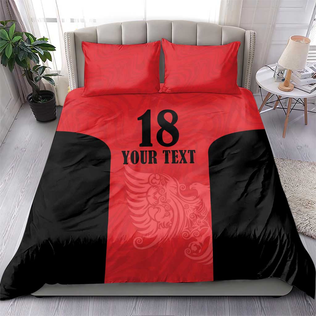 Custom Albania Football Pride Bedding Set Kuqezinjte Eagle Red Version - Wonder Print Shop