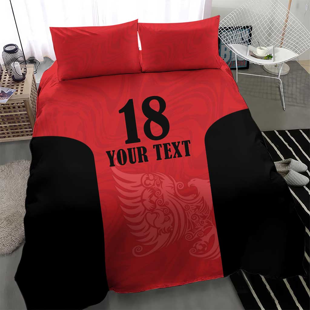 Custom Albania Football Pride Bedding Set Kuqezinjte Eagle Red Version - Wonder Print Shop