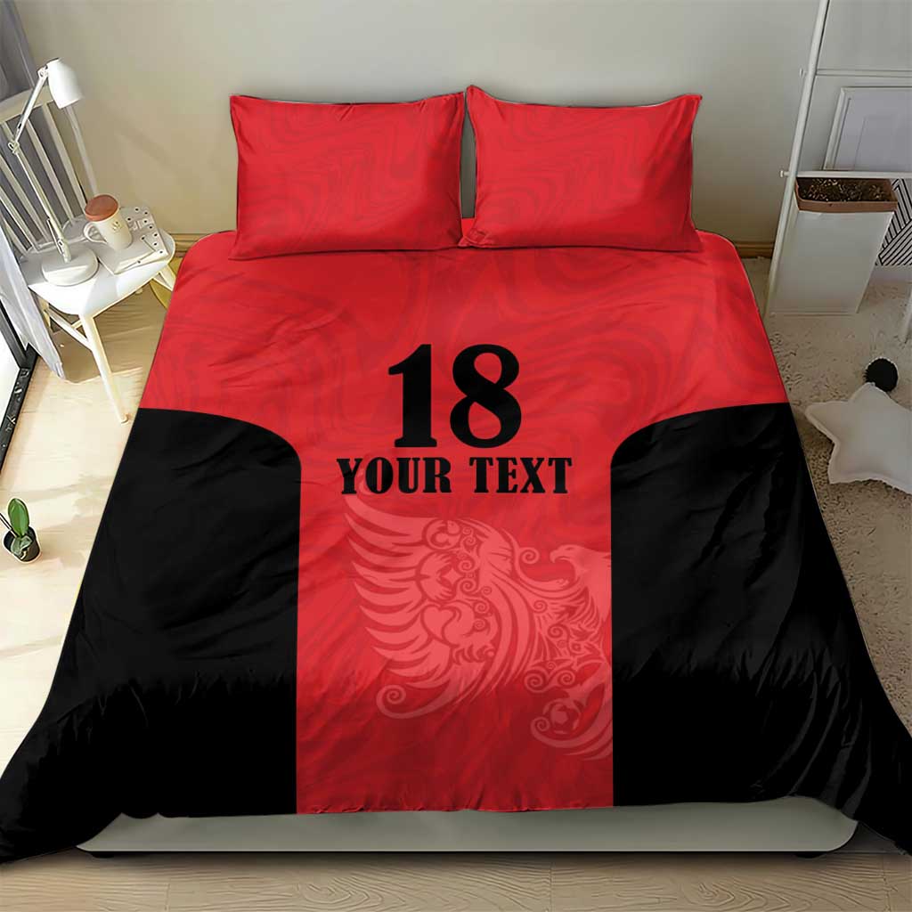 Custom Albania Football Pride Bedding Set Kuqezinjte Eagle Red Version - Wonder Print Shop