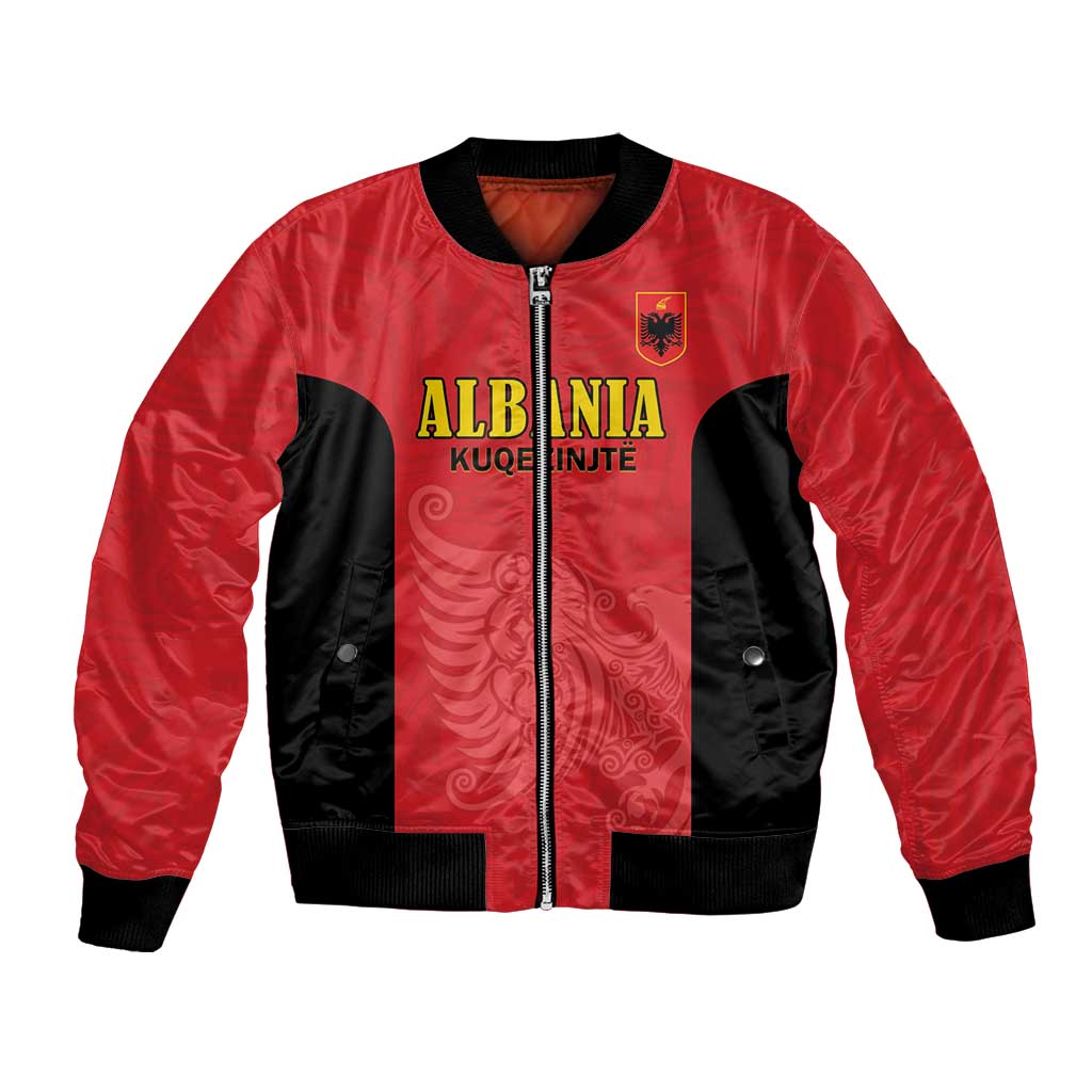 Custom Albania Football Pride Bomber Jacket Kuqezinjte Eagle Red Version - Wonder Print Shop