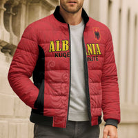 Custom Albania Football Pride Bomber Puffer Jacket Kuqezinjte Eagle Red Version - Wonder Print Shop