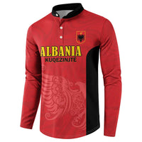 Custom Albania Football Pride Button Sweatshirt Kuqezinjte Eagle Red Version - Wonder Print Shop