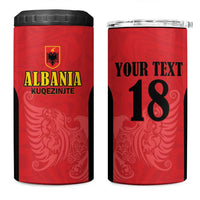 Custom Albania Football Pride 4 in 1 Can Cooler Tumbler Kuqezinjte Eagle Red Version - Wonder Print Shop