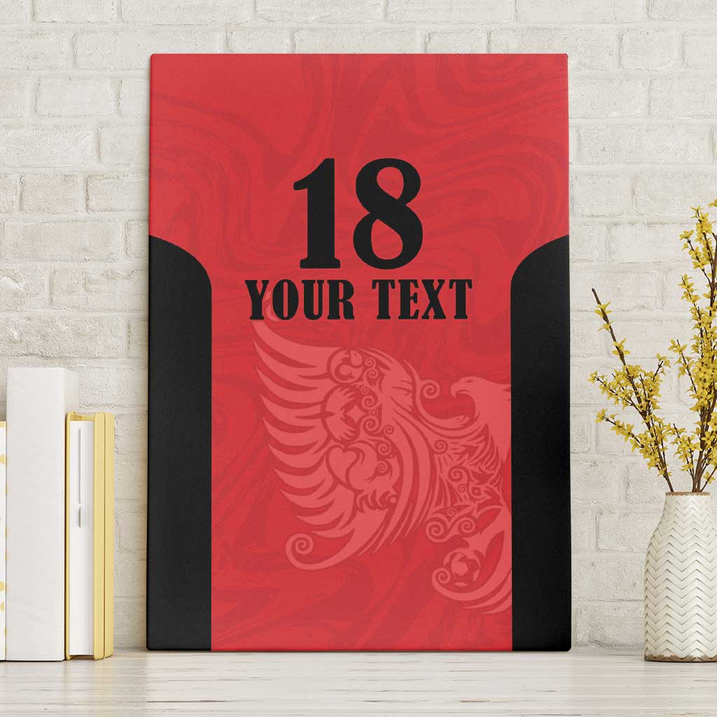 Custom Albania Football Pride Canvas Wall Art Kuqezinjte Eagle Red Version - Wonder Print Shop