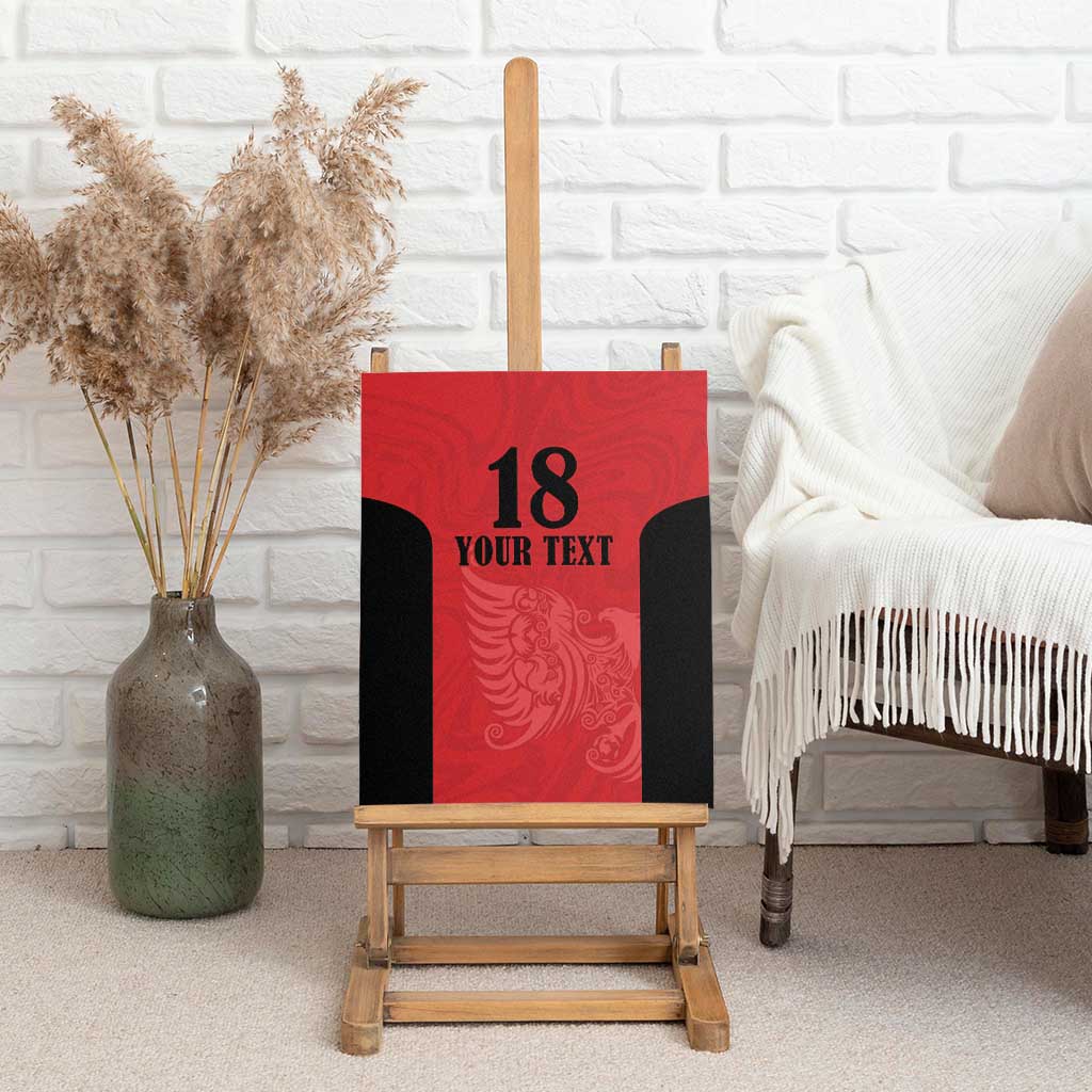 Custom Albania Football Pride Canvas Wall Art Kuqezinjte Eagle Red Version - Wonder Print Shop