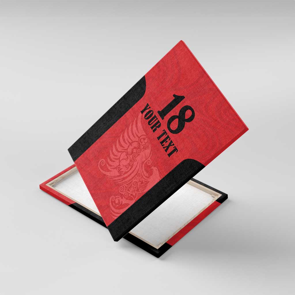 Custom Albania Football Pride Canvas Wall Art Kuqezinjte Eagle Red Version - Wonder Print Shop