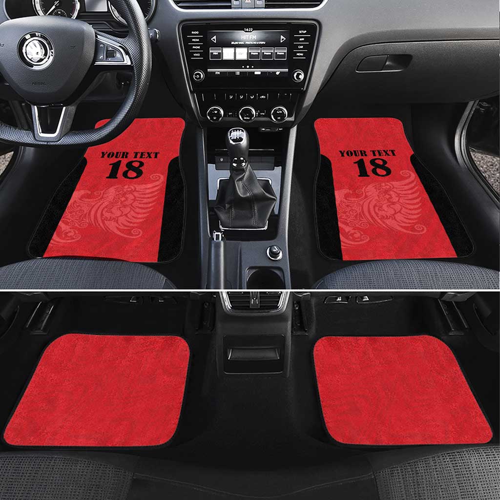 Custom Albania Football Pride Car Mats Kuqezinjte Eagle Red Version - Wonder Print Shop