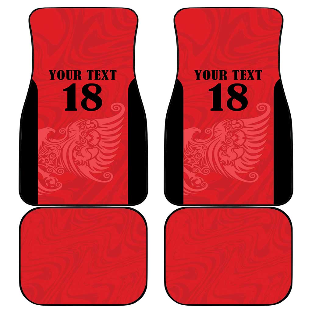Custom Albania Football Pride Car Mats Kuqezinjte Eagle Red Version - Wonder Print Shop