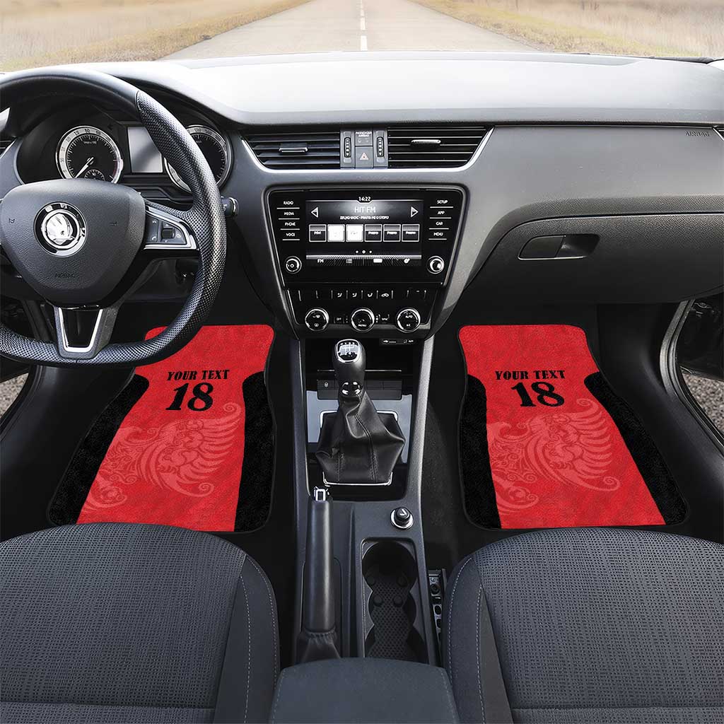 Custom Albania Football Pride Car Mats Kuqezinjte Eagle Red Version - Wonder Print Shop