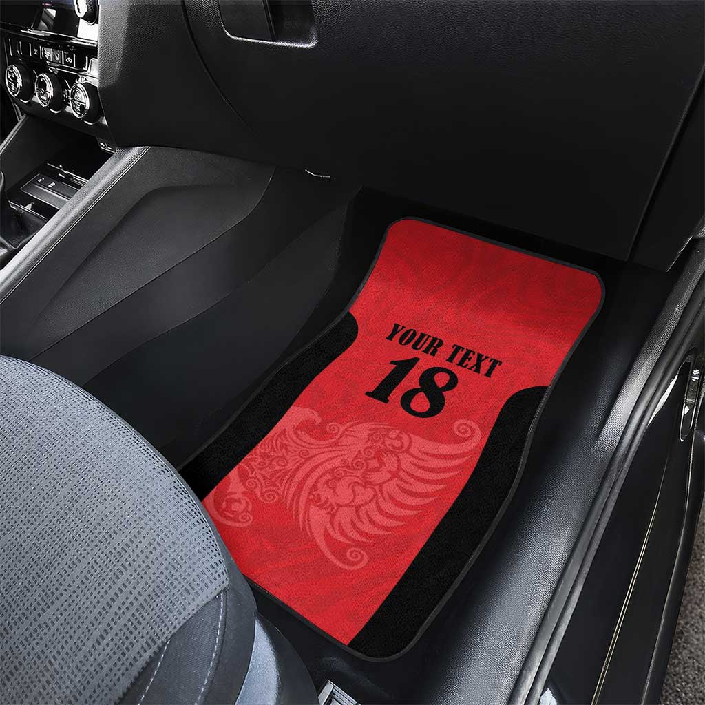 Custom Albania Football Pride Car Mats Kuqezinjte Eagle Red Version - Wonder Print Shop