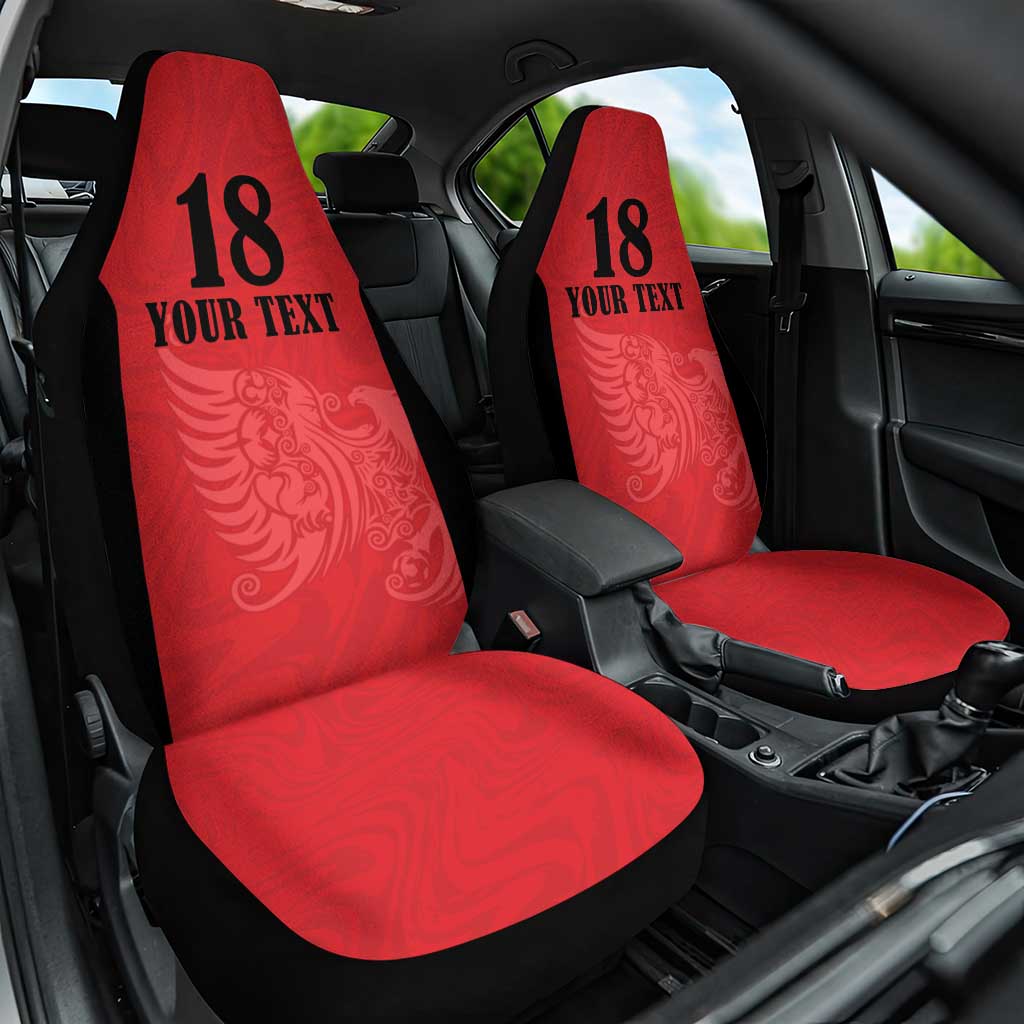Custom Albania Football Pride Car Seat Cover Kuqezinjte Eagle Red Version - Wonder Print Shop