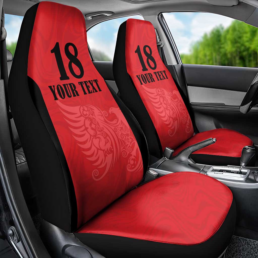 Custom Albania Football Pride Car Seat Cover Kuqezinjte Eagle Red Version - Wonder Print Shop