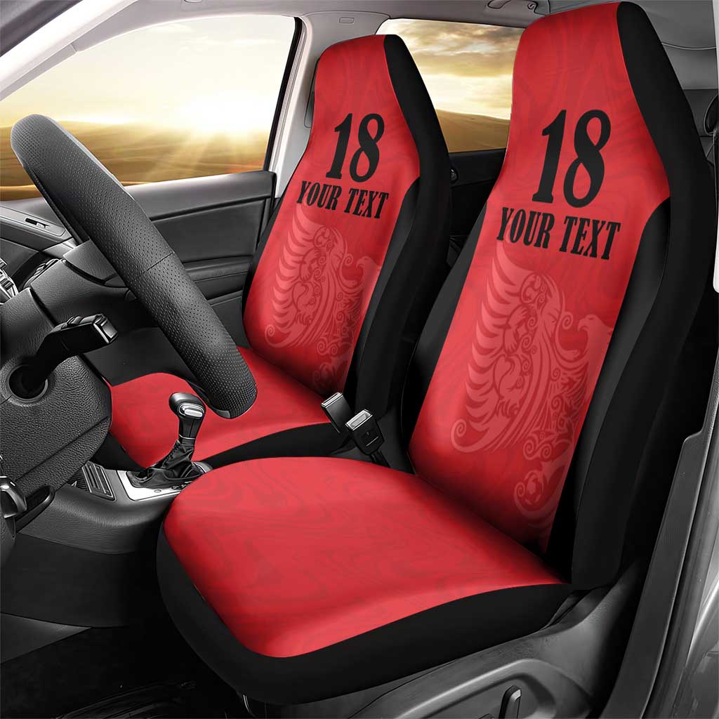 Custom Albania Football Pride Car Seat Cover Kuqezinjte Eagle Red Version - Wonder Print Shop