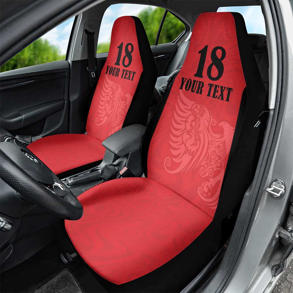 Custom Albania Football Pride Car Seat Cover Kuqezinjte Eagle Red Version - Wonder Print Shop