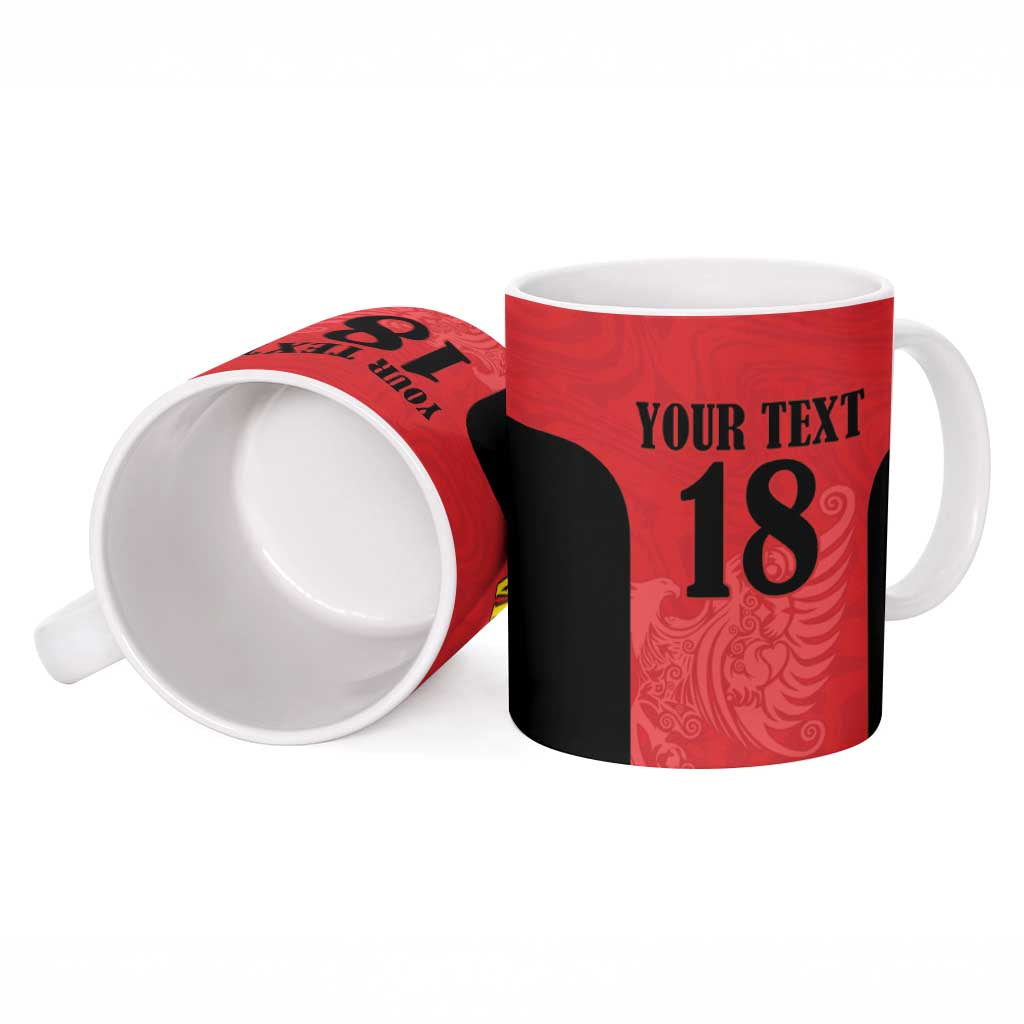 Custom Albania Football Pride Ceramic Mug Kuqezinjte Eagle Red Version - Wonder Print Shop