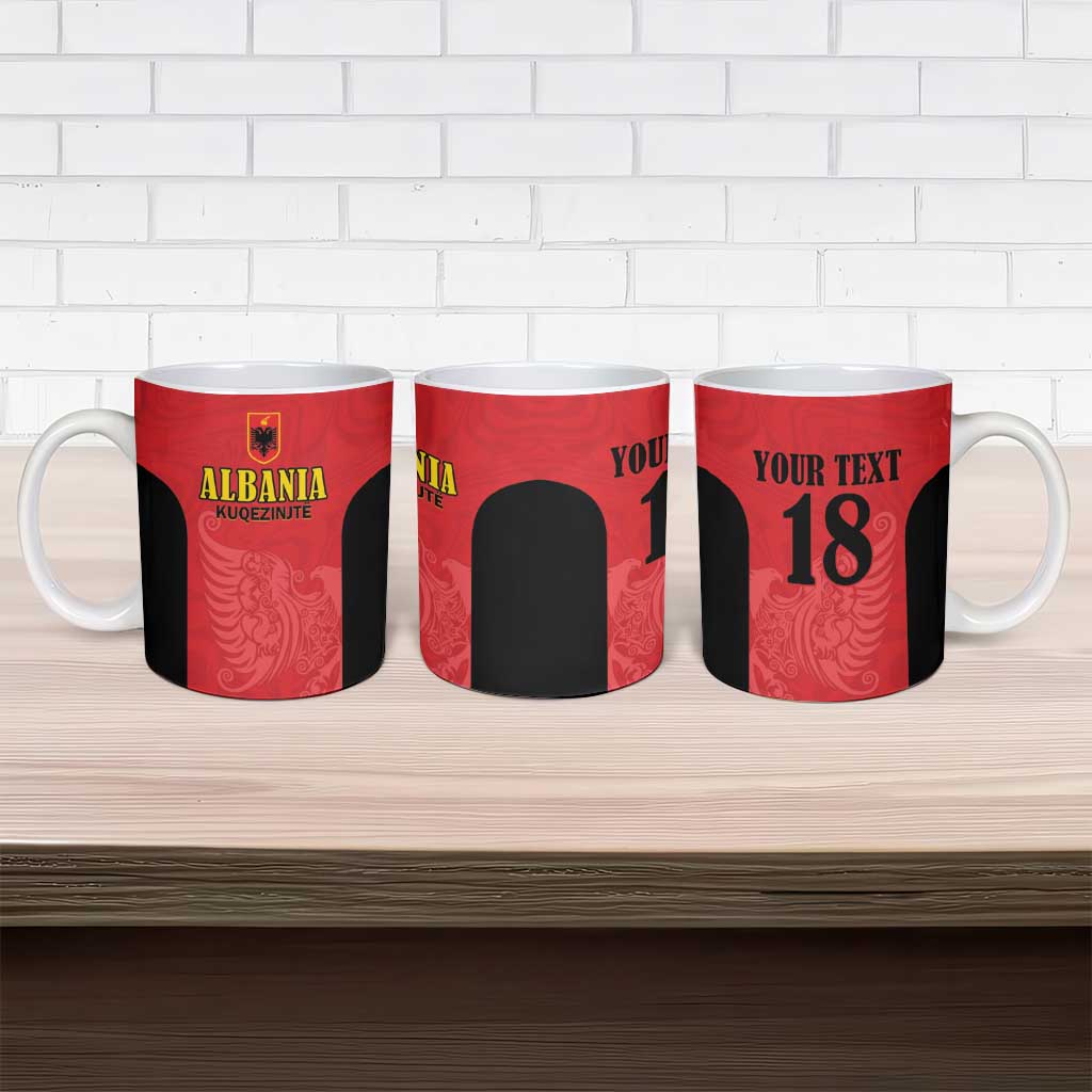 Custom Albania Football Pride Ceramic Mug Kuqezinjte Eagle Red Version - Wonder Print Shop