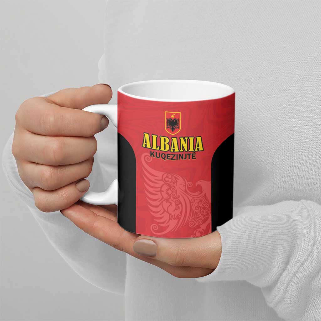 Custom Albania Football Pride Ceramic Mug Kuqezinjte Eagle Red Version - Wonder Print Shop