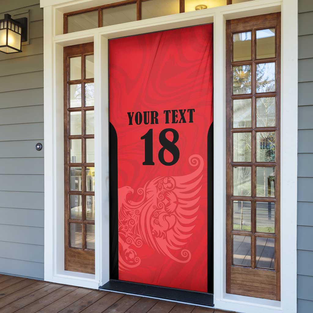 Custom Albania Football Pride Door Cover Kuqezinjte Eagle Red Version - Wonder Print Shop