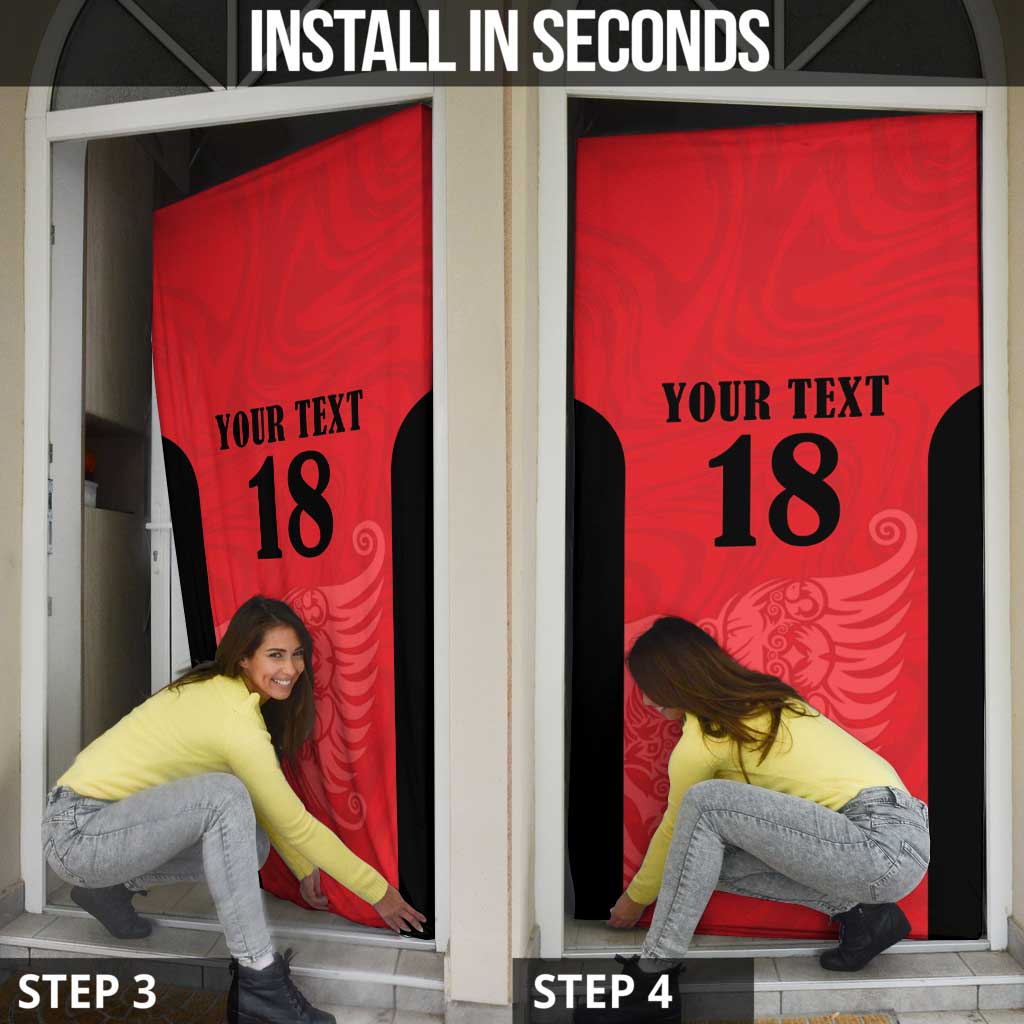 Custom Albania Football Pride Door Cover Kuqezinjte Eagle Red Version - Wonder Print Shop