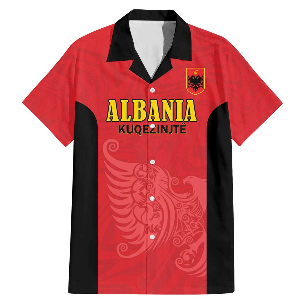 Custom Albania Football Pride Family Matching Mermaid Dress and Hawaiian Shirt Kuqezinjte Eagle Red Version - Wonder Print Shop