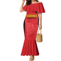 Custom Albania Football Pride Family Matching Mermaid Dress and Hawaiian Shirt Kuqezinjte Eagle Red Version - Wonder Print Shop