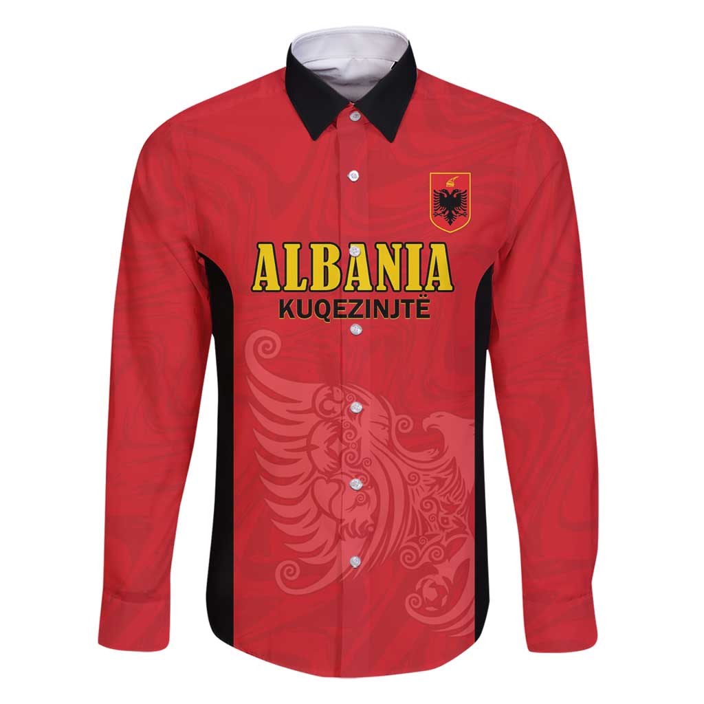 Custom Albania Football Pride Family Matching Off Shoulder Maxi Dress and Hawaiian Shirt Kuqezinjte Eagle Red Version - Wonder Print Shop