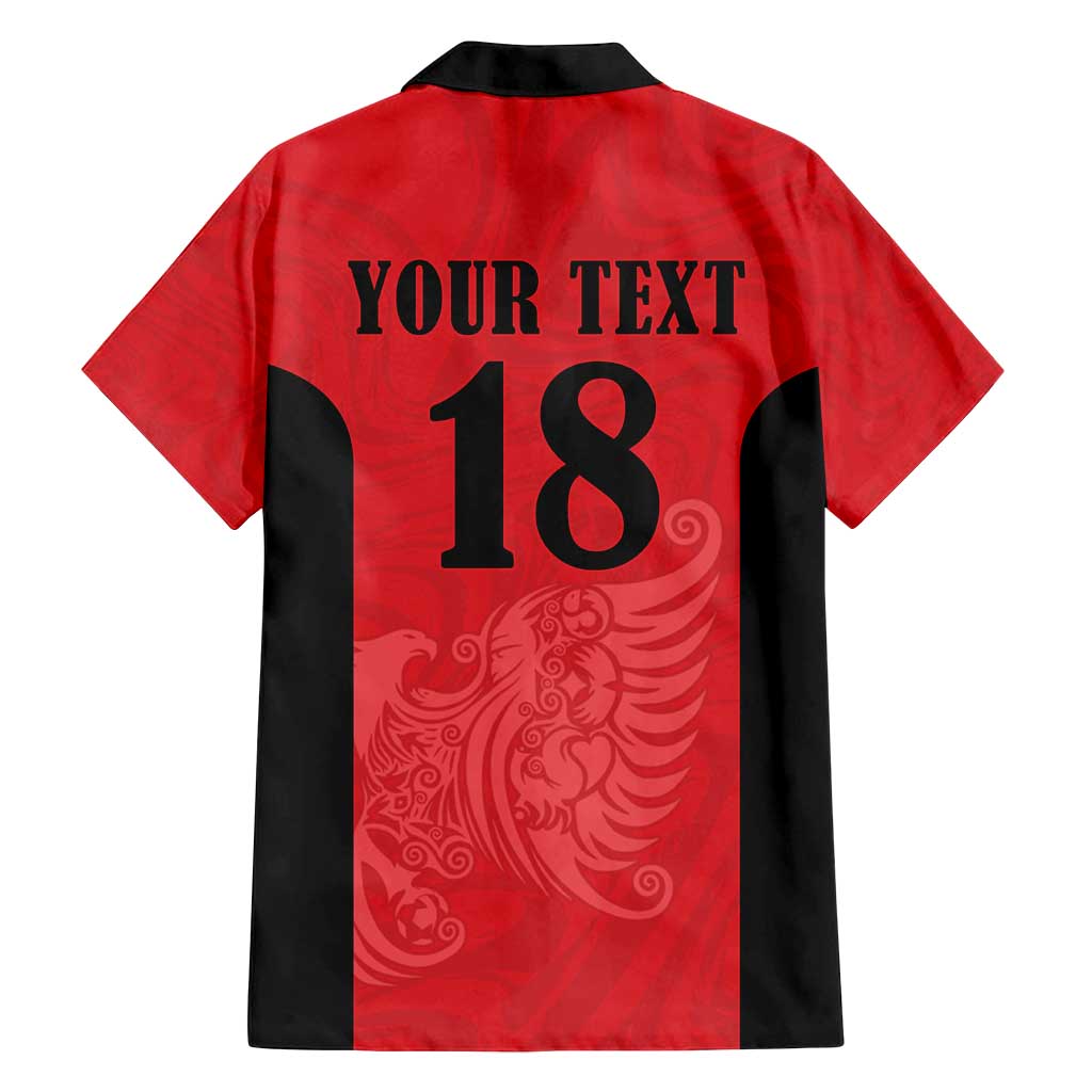Custom Albania Football Pride Family Matching Puletasi and Hawaiian Shirt Kuqezinjte Eagle Red Version - Wonder Print Shop