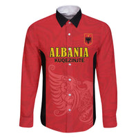 Custom Albania Football Pride Family Matching Puletasi and Hawaiian Shirt Kuqezinjte Eagle Red Version - Wonder Print Shop