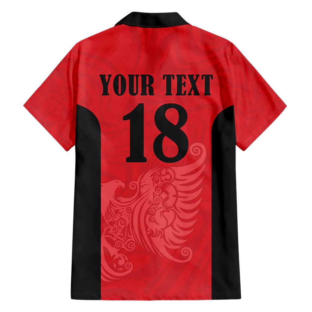 Custom Albania Football Pride Family Matching Short Sleeve Bodycon Dress and Hawaiian Shirt Kuqezinjte Eagle Red Version - Wonder Print Shop