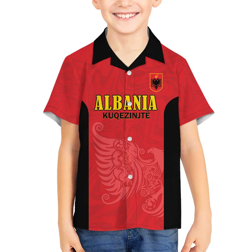 Custom Albania Football Pride Family Matching Summer Maxi Dress and Hawaiian Shirt Kuqezinjte Eagle Red Version - Wonder Print Shop