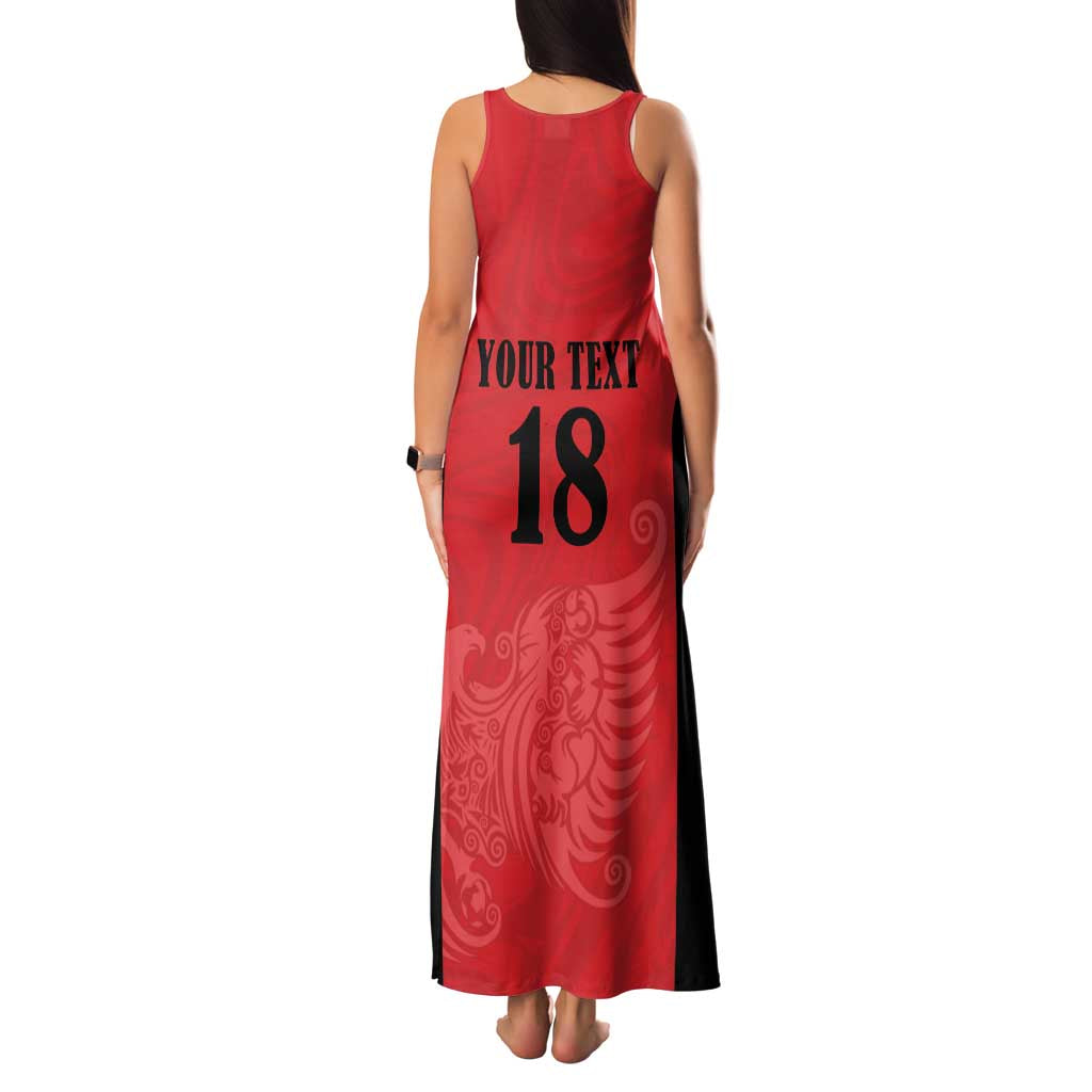 Custom Albania Football Pride Family Matching Tank Maxi Dress and Hawaiian Shirt Kuqezinjte Eagle Red Version - Wonder Print Shop